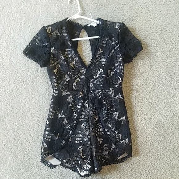 Black and nude lace romper. Size small - Picture 1 of 1